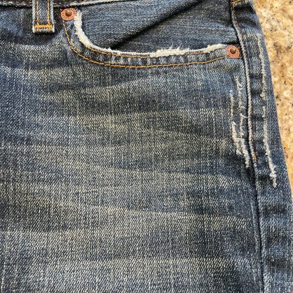 Lucky Brand Dungarees "Dream Jean” Womens Size 4/27 Long Made Is USA Dark Wash - Picture 8 of 12